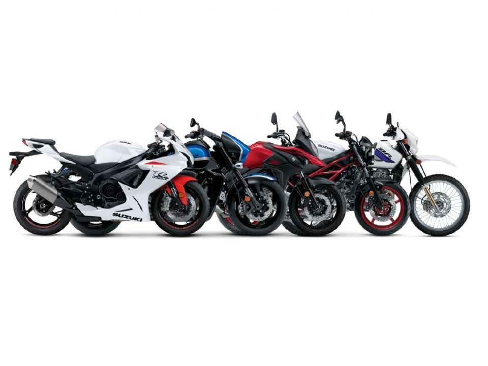 Acima, alguns dos modelos 2021 da Suzuki que tiveram poucas alterações Acima, alguns dos modelos 2021 da Suzuki que tiveram poucas alterações